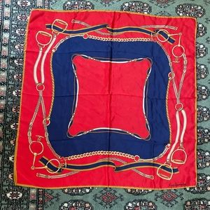 Vintage Guy Laroche Paris equestrian silk scarf